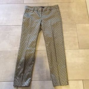 Black and gold cigarette pants